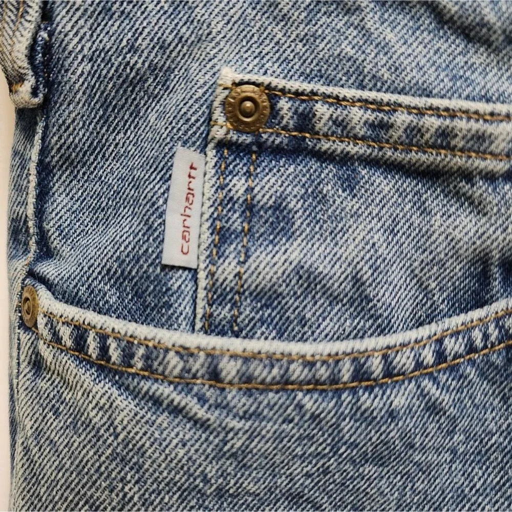 Carhartt Jeans Mens 35x29 Blue Cotton Denim Relaxed Fit Straight Casual Workwear - Picture 6 of 9